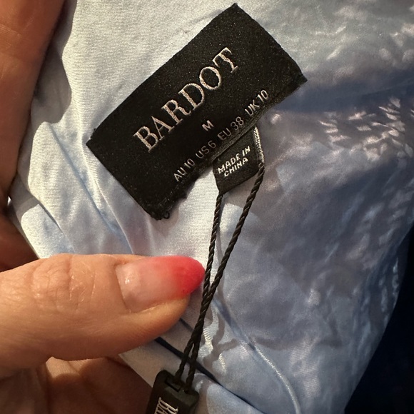 BARDOT One long sleeve Blue Sequin Party Dress - Picture 8 of 12